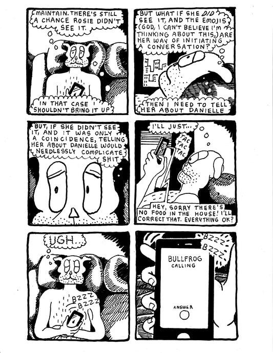 Gussy receives a call from Bullfrog (Dog Biscuits)