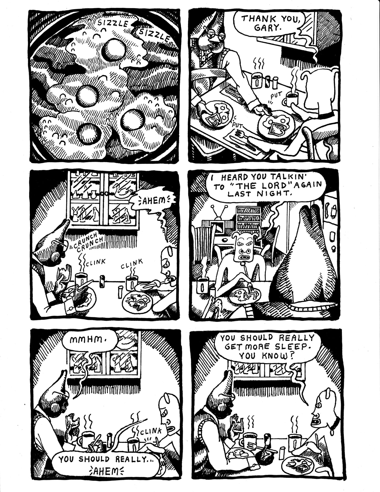 Gary makes breakfast for himself and Albert (pg 122)