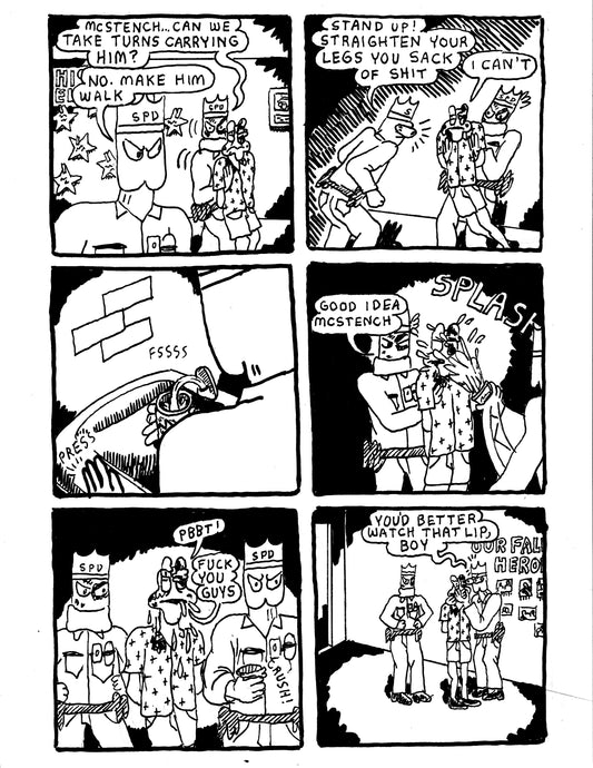 [DB] Officer McStench and the Rookie cop splash water on Hissy's face (pg114)