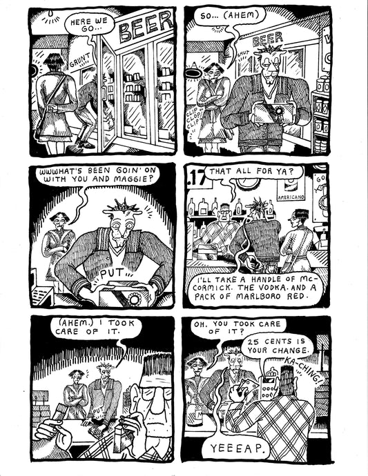 [DG] Robert and Dandelion buying booze at the convenience store (p 203)