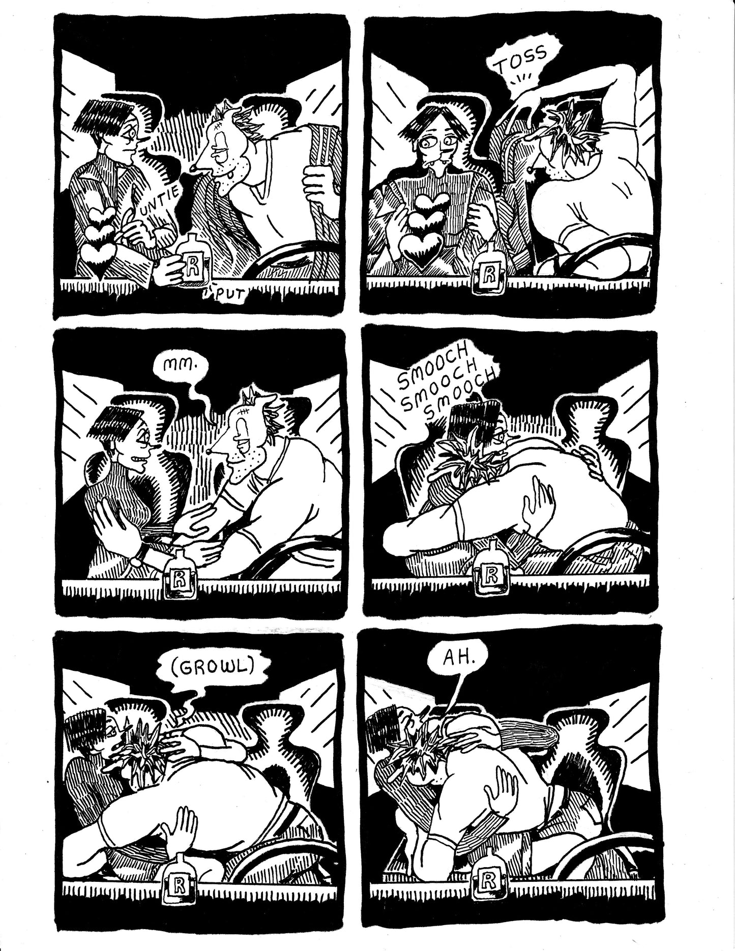 [DG] Dandelion and Robert make out in the car (p 232)