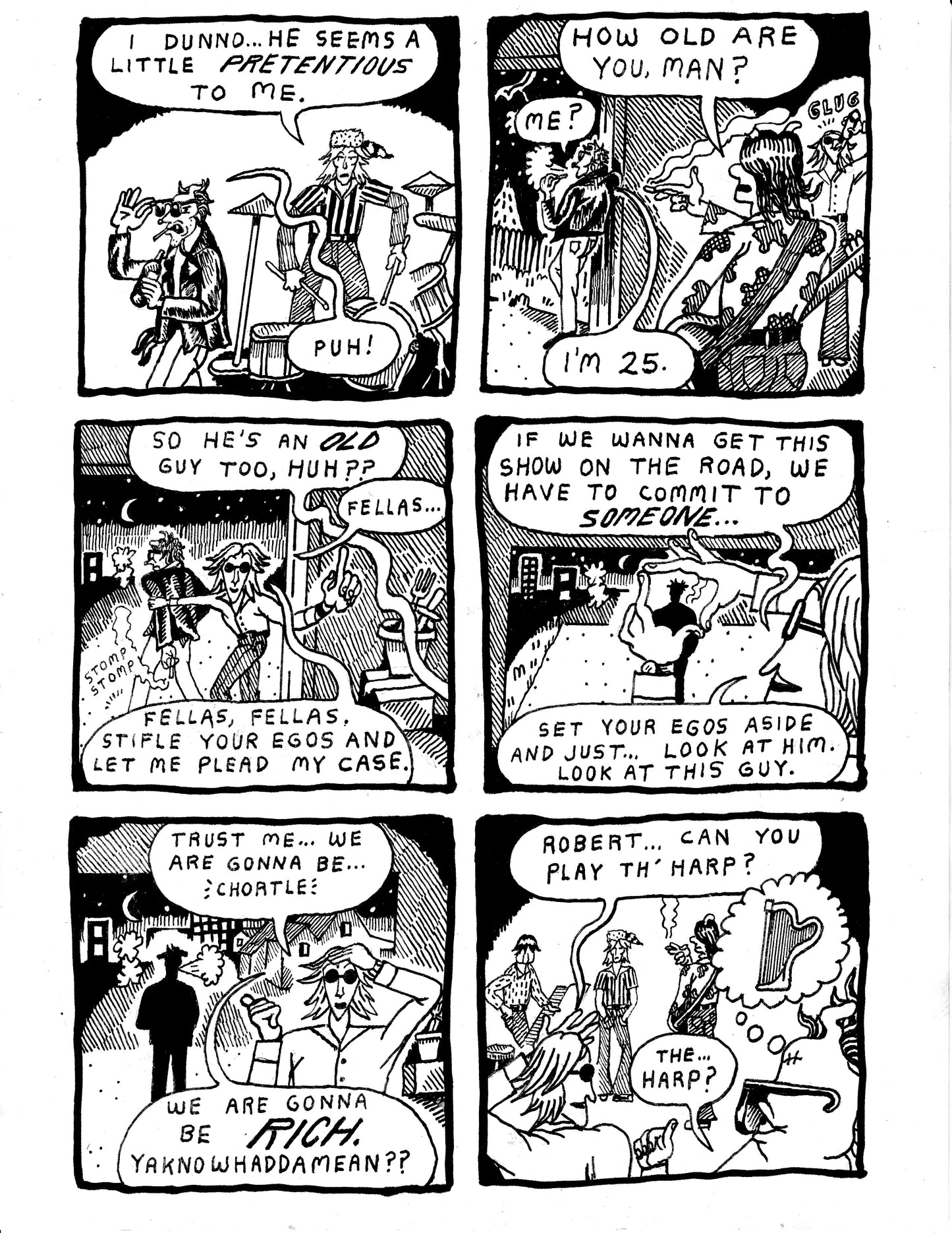 [DG] "He seems a little PRETENTIOUS to me" Band practice in the garage (p409)