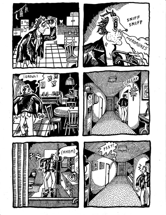 [DG] Robert sneaks inside to look for Sherry and smells her pheromones (p414)