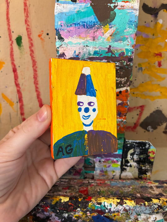 2 inch clown painting